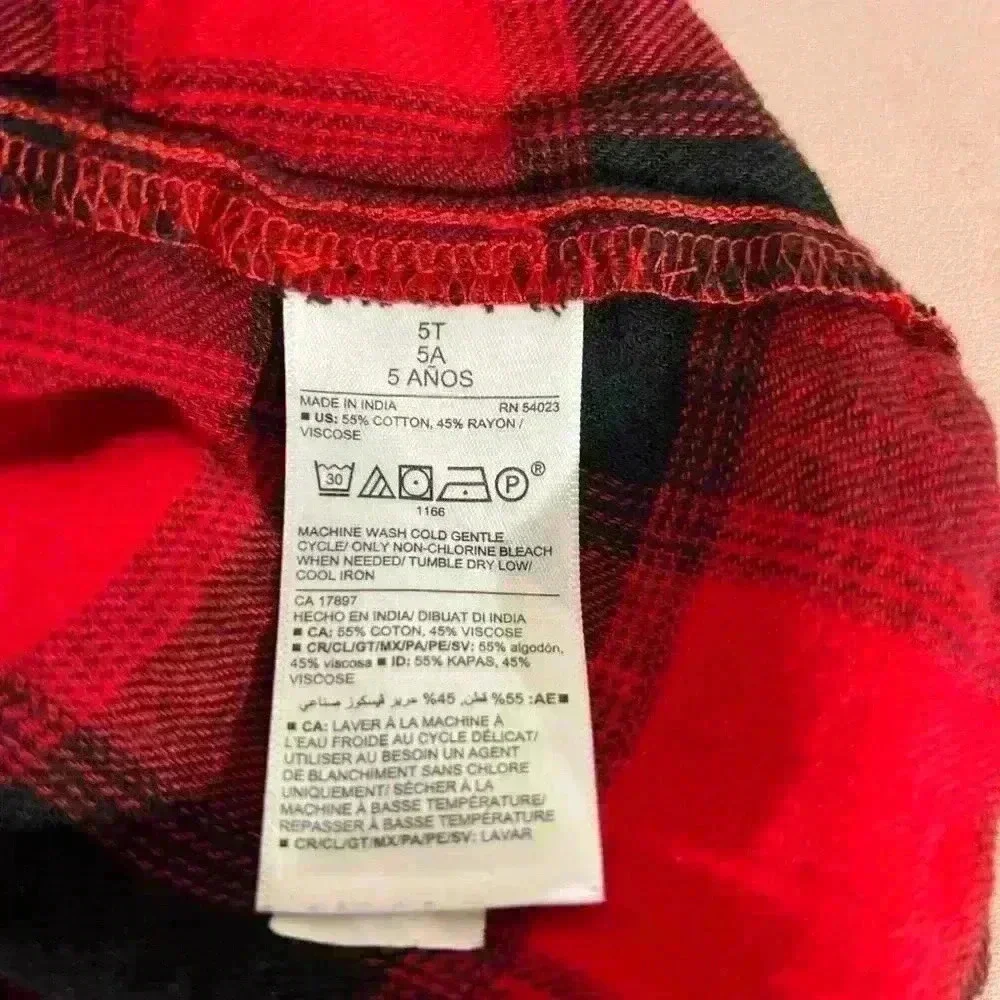 Old Navy Girls 5T Buffalo Red Black‎ Plaid Dress Christmas Holiday Winter